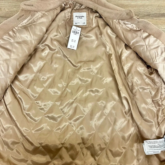 NWT Abercrombie & Fitch Oversized Thick Wool Pocket Shacket in Camel - Size XS - Picture 3 of 8